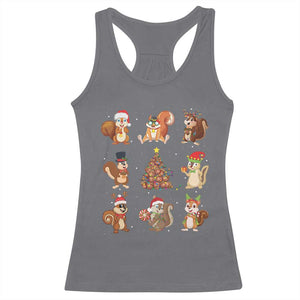 Funny Squirrel Christmas Santa Reindeer Racerback Tank Top TS09 Charcoal Print Your Wear