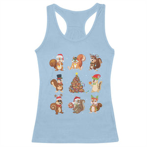 Funny Squirrel Christmas Santa Reindeer Racerback Tank Top TS09 Light Blue Print Your Wear