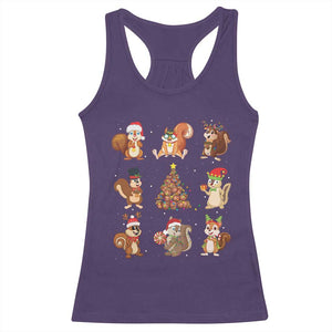 Funny Squirrel Christmas Santa Reindeer Racerback Tank Top TS09 Purple Print Your Wear