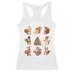 Funny Squirrel Christmas Santa Reindeer Racerback Tank Top TS09 White Print Your Wear