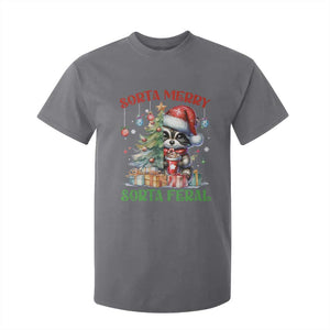Funny Christmas Raccoon T Shirt For Kid Sorta Merry Sorta Feral Merry Trashmas TS09 Charcoal Print Your Wear