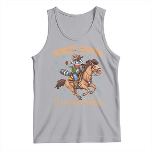 Funny Christmas Raccoon Tank Top Sorry Santa I've Been Feral Cowboy TS09 Athletic Heather Print Your Wear