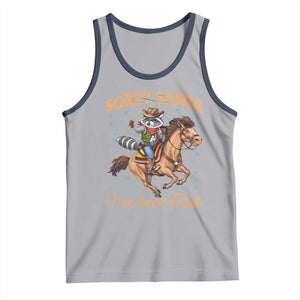 Funny Christmas Raccoon Tank Top Sorry Santa I've Been Feral Cowboy TS09 Athletic Heather Navy Print Your Wear