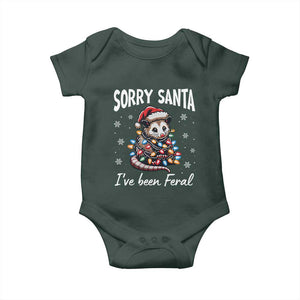 Funny Christmas Opossum Baby Onesie Sorry Santa I've Been Feral TS09 Print Your Wear
