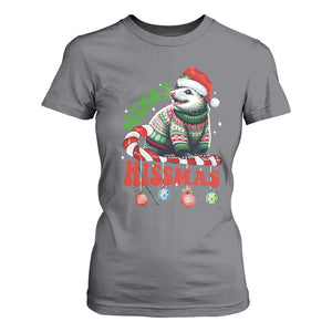 Funny Christmas Opossum T Shirt For Women Merry Hissmass TS09 Charcoal Print Your Wear