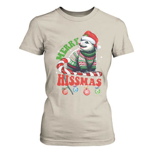 Funny Christmas Opossum T Shirt For Women Merry Hissmass TS09 Sand Print Your Wear