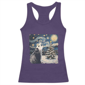 Christmas Starry Night Opossum Racerback Tank Top TS09 Purple Print Your Wear