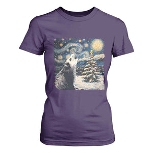 Christmas Starry Night Opossum T Shirt For Women TS09 Purple Print Your Wear