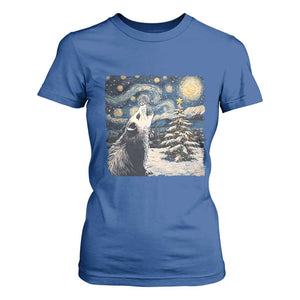 Christmas Starry Night Opossum T Shirt For Women TS09 Royal Blue Print Your Wear