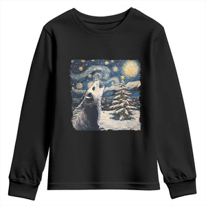 Christmas Starry Night Opossum Youth Sweatshirt TS09 Black Print Your Wear