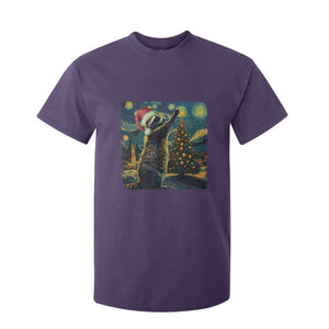 Christmas Starry Night Raccoon T Shirt For Kid TS09 Purple Print Your Wear