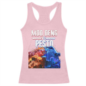 Funny Moo Deng VS Pesto Racerback Tank Top TS09 Light Pink Print Your Wear