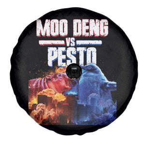 Funny Moo Deng VS Pesto Spare Tire Cover TS09 Print Your Wear