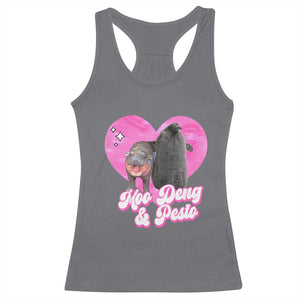 Funny Best Friends Moo Deng Pesto Racerback Tank Top TS09 Charcoal Print Your Wear