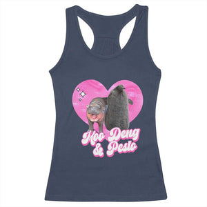 Funny Best Friends Moo Deng Pesto Racerback Tank Top TS09 Navy Print Your Wear