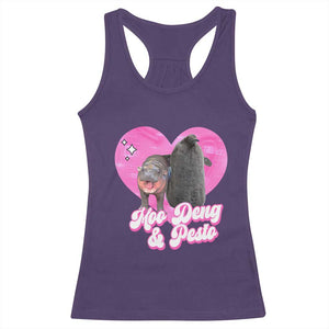 Funny Best Friends Moo Deng Pesto Racerback Tank Top TS09 Purple Print Your Wear