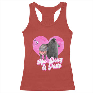 Funny Best Friends Moo Deng Pesto Racerback Tank Top TS09 Red Print Your Wear