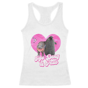 Funny Best Friends Moo Deng Pesto Racerback Tank Top TS09 White Print Your Wear