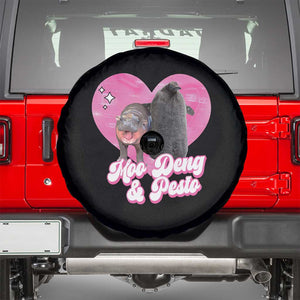 Funny Best Friends Moo Deng Pesto Spare Tire Cover TS09 Black Print Your Wear