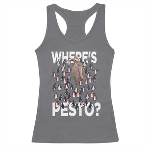 Funny Christmas Wheres Pesto Racerback Tank Top TS09 Charcoal Print Your Wear