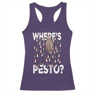 Funny Christmas Wheres Pesto Racerback Tank Top TS09 Purple Print Your Wear