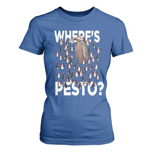 Funny Christmas Wheres Pesto T Shirt For Women TS09 Royal Blue Print Your Wear