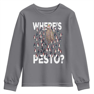 Funny Christmas Wheres Pesto Youth Sweatshirt TS09 Charcoal Print Your Wear