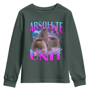 Pesto The Penguin Absolute Unit Youth Sweatshirt TS09 Dark Forest Green Print Your Wear