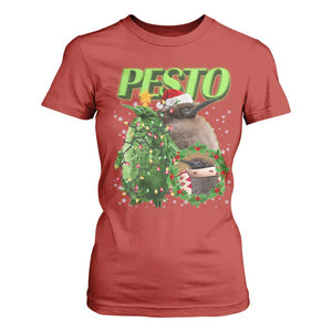 Funny Christmas Pesto Penguin T Shirt For Women TS09 Red Print Your Wear