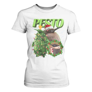 Funny Christmas Pesto Penguin T Shirt For Women TS09 White Print Your Wear
