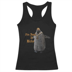 Funny Pesto Penguin Racerback Tank Top I'm Just A Baby Hiphop TS09 Black Print Your Wear