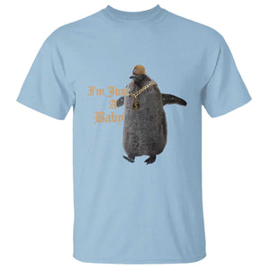 Funny Pesto Penguin T Shirt I'm Just A Baby Hiphop TS09 Light Blue Print Your Wear
