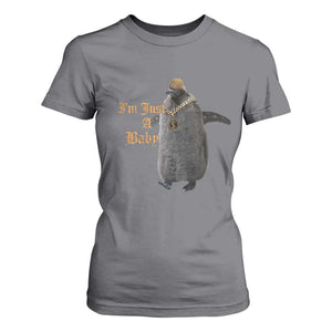 Funny Pesto Penguin T Shirt For Women I'm Just A Baby Hiphop TS09 Charcoal Print Your Wear