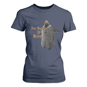 Funny Pesto Penguin T Shirt For Women I'm Just A Baby Hiphop TS09 Navy Print Your Wear