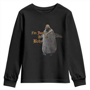 Funny Pesto Penguin Youth Sweatshirt I'm Just A Baby Hiphop TS09 Black Print Your Wear