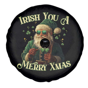Irish You A Merry Xmas Spare Tire Cover Shamrock Santa Ireland Lucky TS09 Print Your Wear