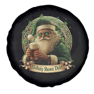 Irish Christmas Spare Tire Cover Nollaig Shona Duit Shamrock Santa Drinking Beer TS09 Print Your Wear