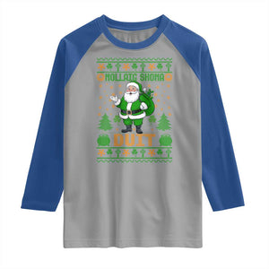 Irish Christmas Raglan Shirt Nollaig Shona Duit Shamrock Santa Lucky For Everyone TS09 Sport Gray Royal Print Your Wear