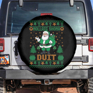 Irish Christmas Spare Tire Cover Nollaig Shona Duit Shamrock Santa Lucky For Everyone TS09 No hole Black Print Your Wear
