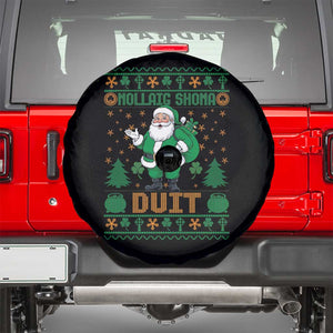 Irish Christmas Spare Tire Cover Nollaig Shona Duit Shamrock Santa Lucky For Everyone TS09 Black Print Your Wear