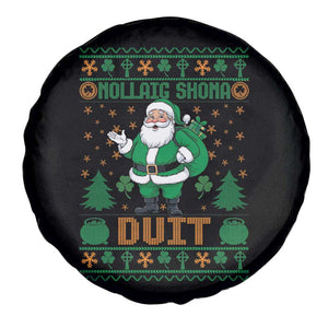 Irish Christmas Spare Tire Cover Nollaig Shona Duit Shamrock Santa Lucky For Everyone TS09 Print Your Wear