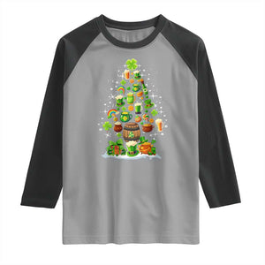 Merry Christmas Tree Irish Raglan Shirt TS09 Sport Gray Black Print Your Wear