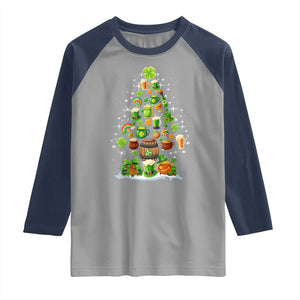 Merry Christmas Tree Irish Raglan Shirt TS09 Sport Gray Navy Print Your Wear