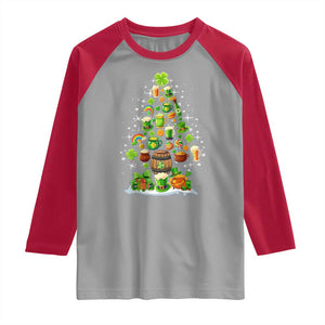 Merry Christmas Tree Irish Raglan Shirt TS09 Sport Gray Red Print Your Wear