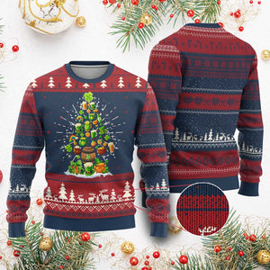 Merry Christmas Tree Irish Ugly Christmas Sweater TS09 Burgundy Print Your Wear