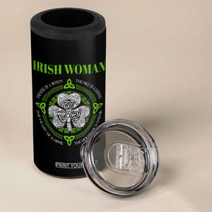 Irish Woman Pride 4 in 1 Can Cooler Tumbler The Soul of A Witch Celtic Shamrock Feminist TS09 Print Your Wear