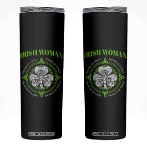 Irish Woman Pride Skinny Tumbler The Soul of A Witch Celtic Shamrock Feminist TS09 Black Print Your Wear
