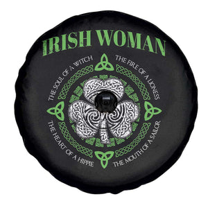 Irish Woman Pride Spare Tire Cover The Soul of A Witch Celtic Shamrock Feminist TS09 Print Your Wear