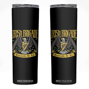 Irish Brigade Skinny Tumbler Tiocfaidh Ar La Eagle Patriotic TS09 Black Print Your Wear