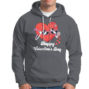 Happy Valentine's Day Cute Heart Bae Funny Salting Hearts Hoodie TS09 Charcoal Printyourwear